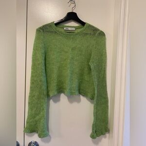 Zara Light Green Women's Fine Knit Top